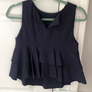 Club Monaco Linen Ruffle Top